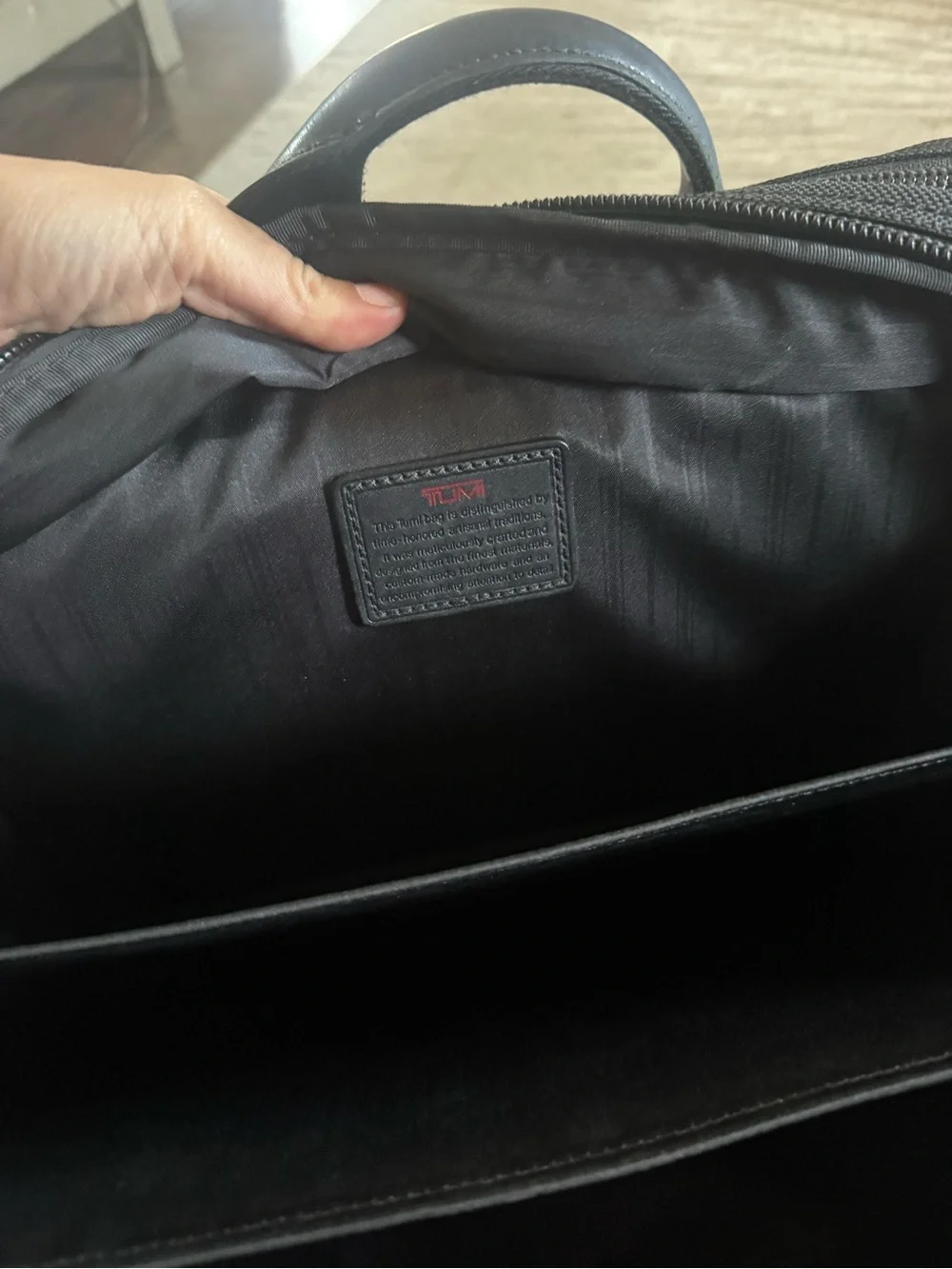 Tumi Alpha 2 T Pass Briefcase 26145DH Black Ballistic Nylon Bag Laptop Sleeve